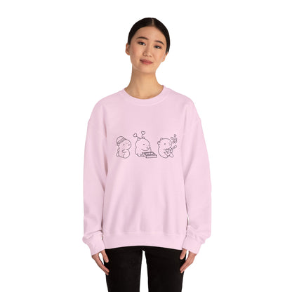 Adorable Minimalist Sweatshirt – Cute Animal Band Design for Music and Comfort Lovers Unisex Heavy Blend™ Crewneck Sweatshirt