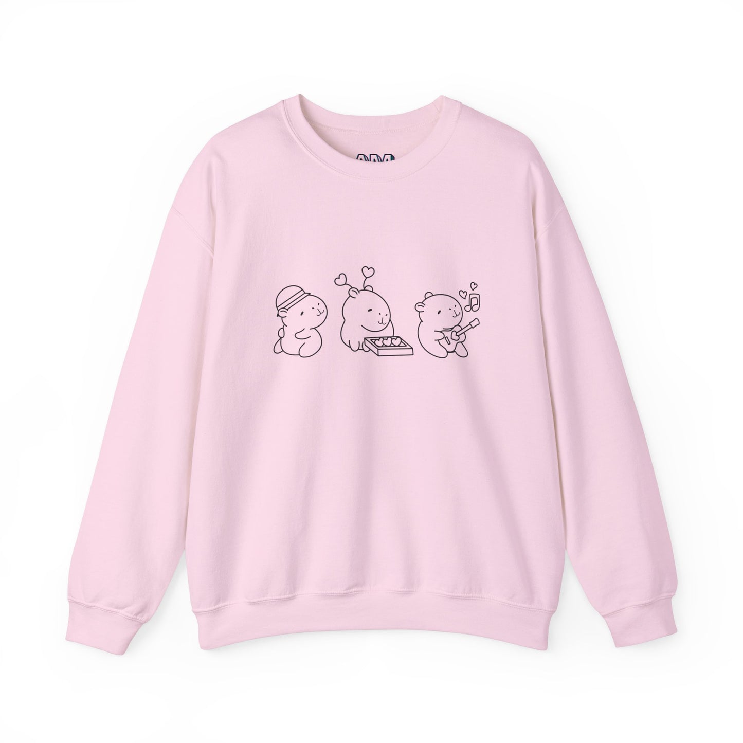 Adorable Minimalist Sweatshirt – Cute Animal Band Design for Music and Comfort Lovers Unisex Heavy Blend™ Crewneck Sweatshirt