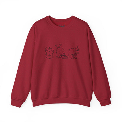 Adorable Minimalist Sweatshirt – Cute Animal Band Design for Music and Comfort Lovers Unisex Heavy Blend™ Crewneck Sweatshirt