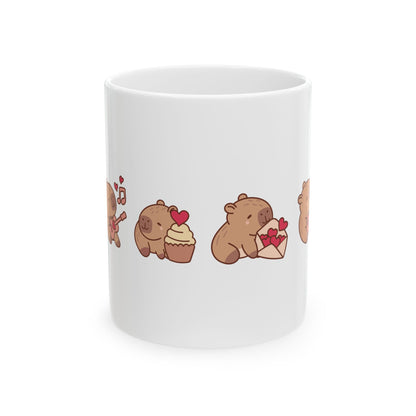 Cute Capybara Coffee Mug – Adorable Animal Lover Gift with Heartwarming Designs Ceramic Mug, (11oz)