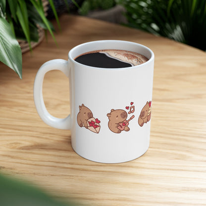 Cute Capybara Coffee Mug – Adorable Animal Lover Gift with Heartwarming Designs Ceramic Mug, (11oz)