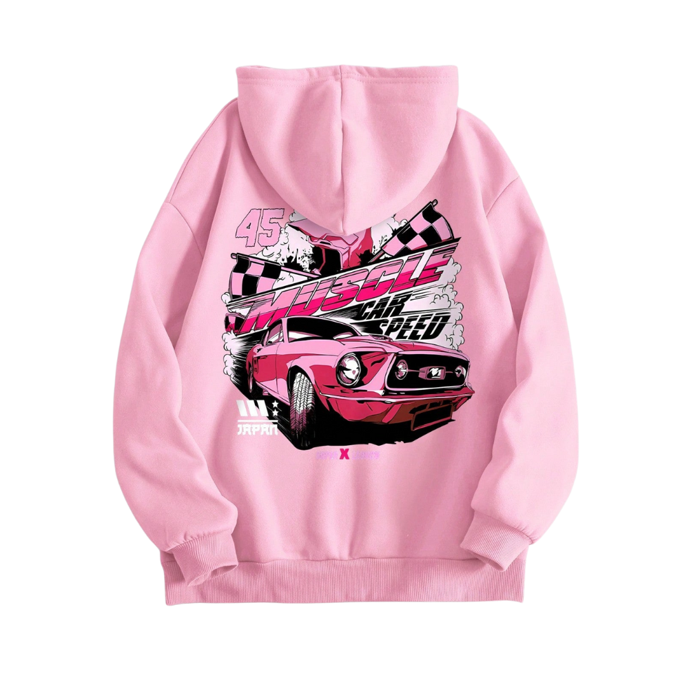 Ezwear Women'S Letter & Car Print Hoodie