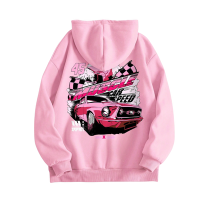 Ezwear Women'S Letter & Car Print Hoodie