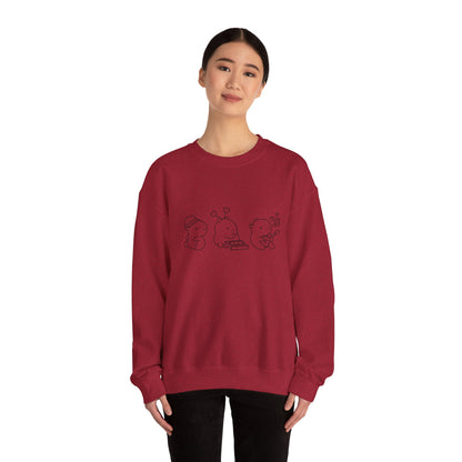 Adorable Minimalist Sweatshirt – Cute Animal Band Design for Music and Comfort Lovers Unisex Heavy Blend™ Crewneck Sweatshirt