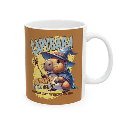 Capybara Wizard Ceramic Mug (11oz) – Unique Fantasy Animal Coffee Cup, Perfect Gift for Capybara Lovers and Fantasy Enthusiasts