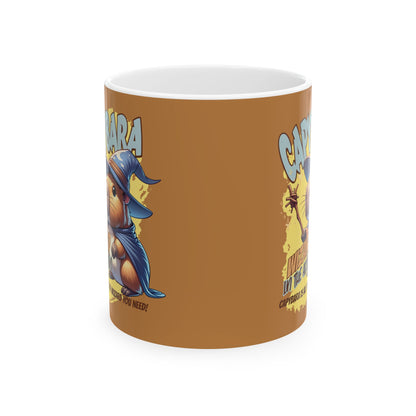 Capybara Wizard Ceramic Mug (11oz) – Unique Fantasy Animal Coffee Cup, Perfect Gift for Capybara Lovers and Fantasy Enthusiasts